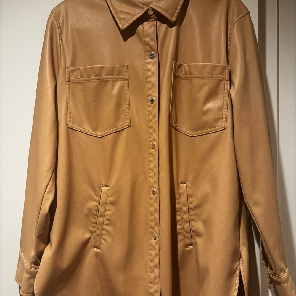 Leather Calvin Klein Women's Tan Jacket